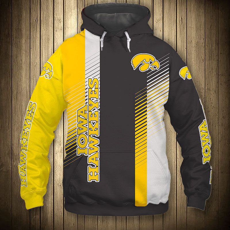 Iowa Hawkeyes Striped Hoodie - Go Black And Gold